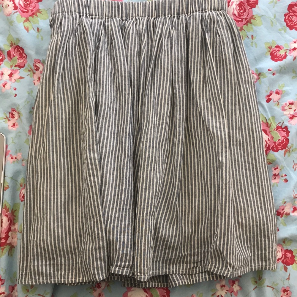Blue/Grey Seersucker Miniskirt